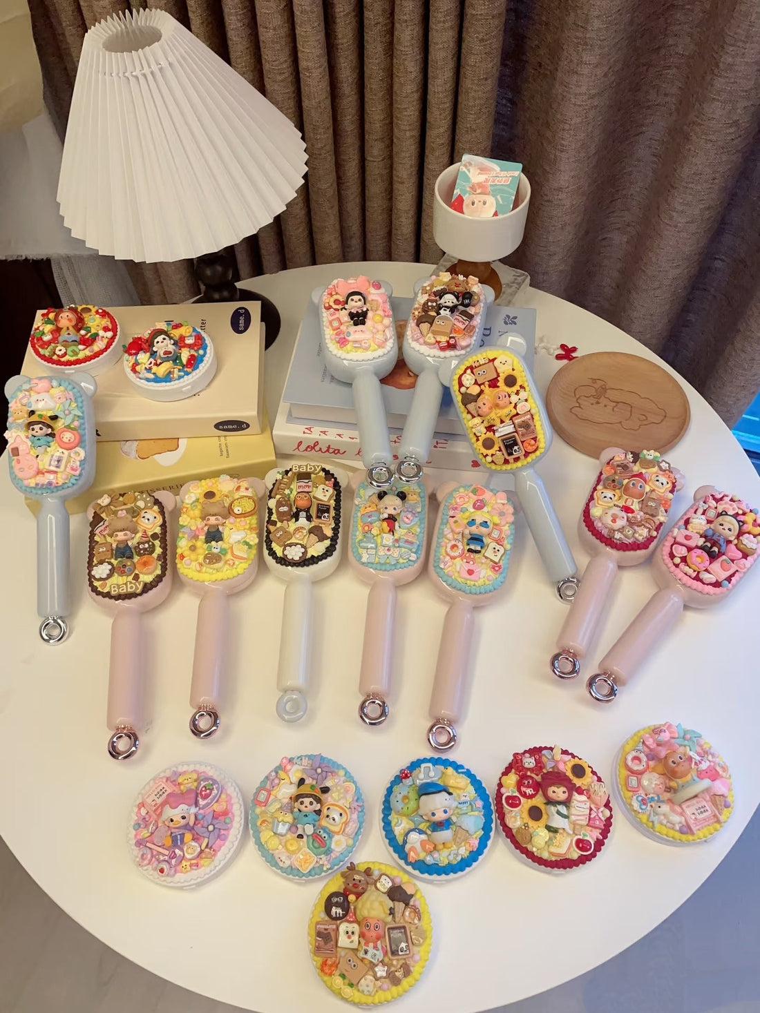 Handcrafted Blind Box Doll Air Cushion Comb with Artisan Beaded Lanyard – One of One Edition