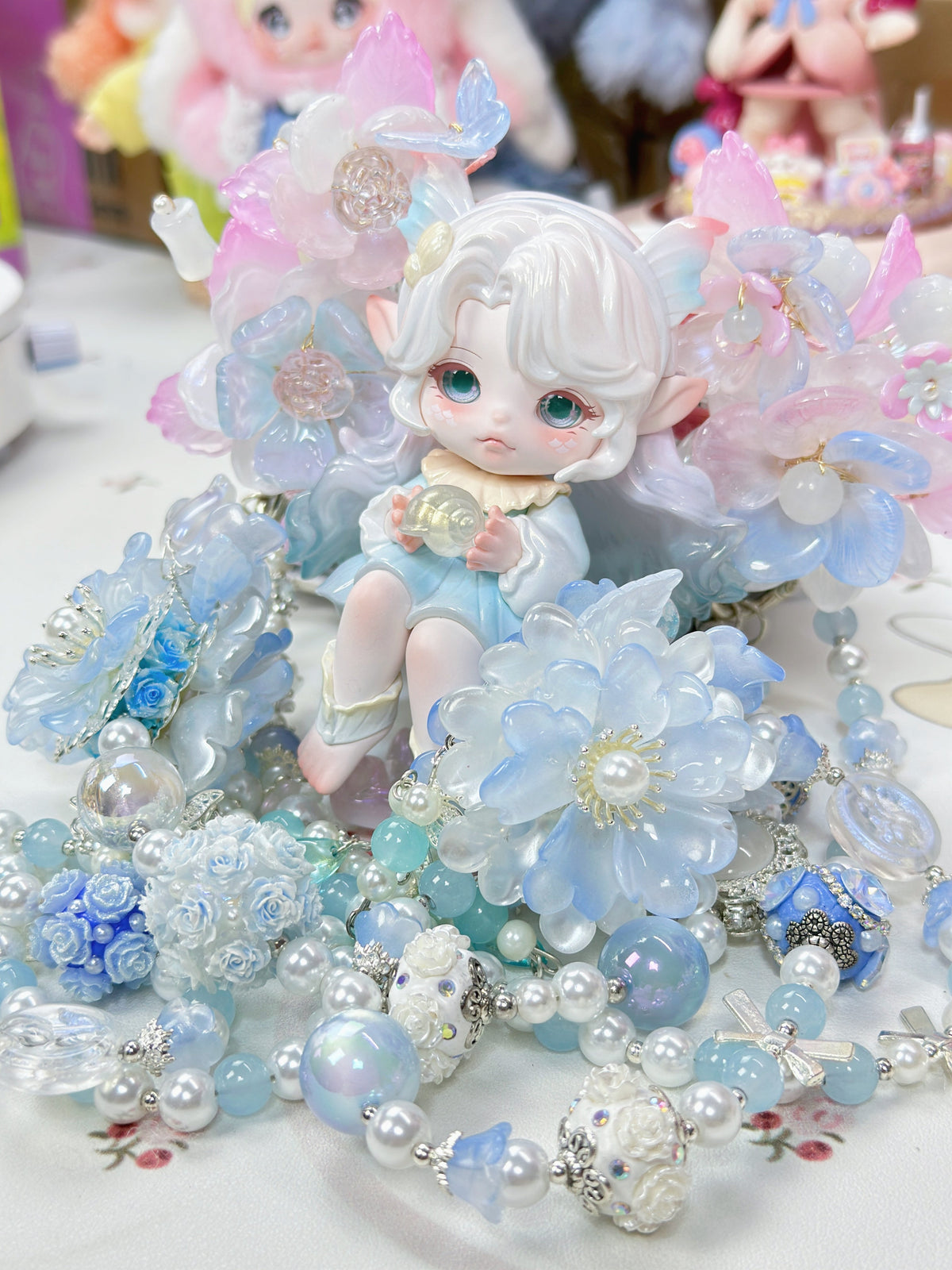 Handcrafted Blind Box Doll Phone Case with Artisan Beaded Lanyard – One of One Edition
