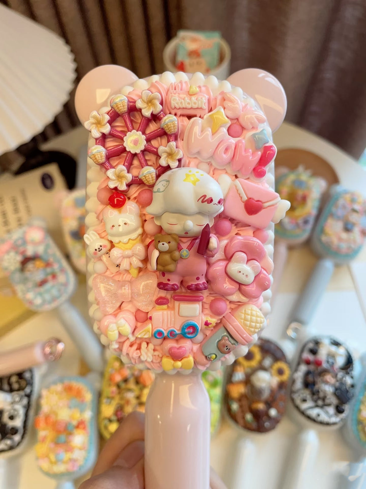 Handcrafted Blind Box Doll Air Cushion Comb with Artisan Beaded Lanyard – One of One Edition