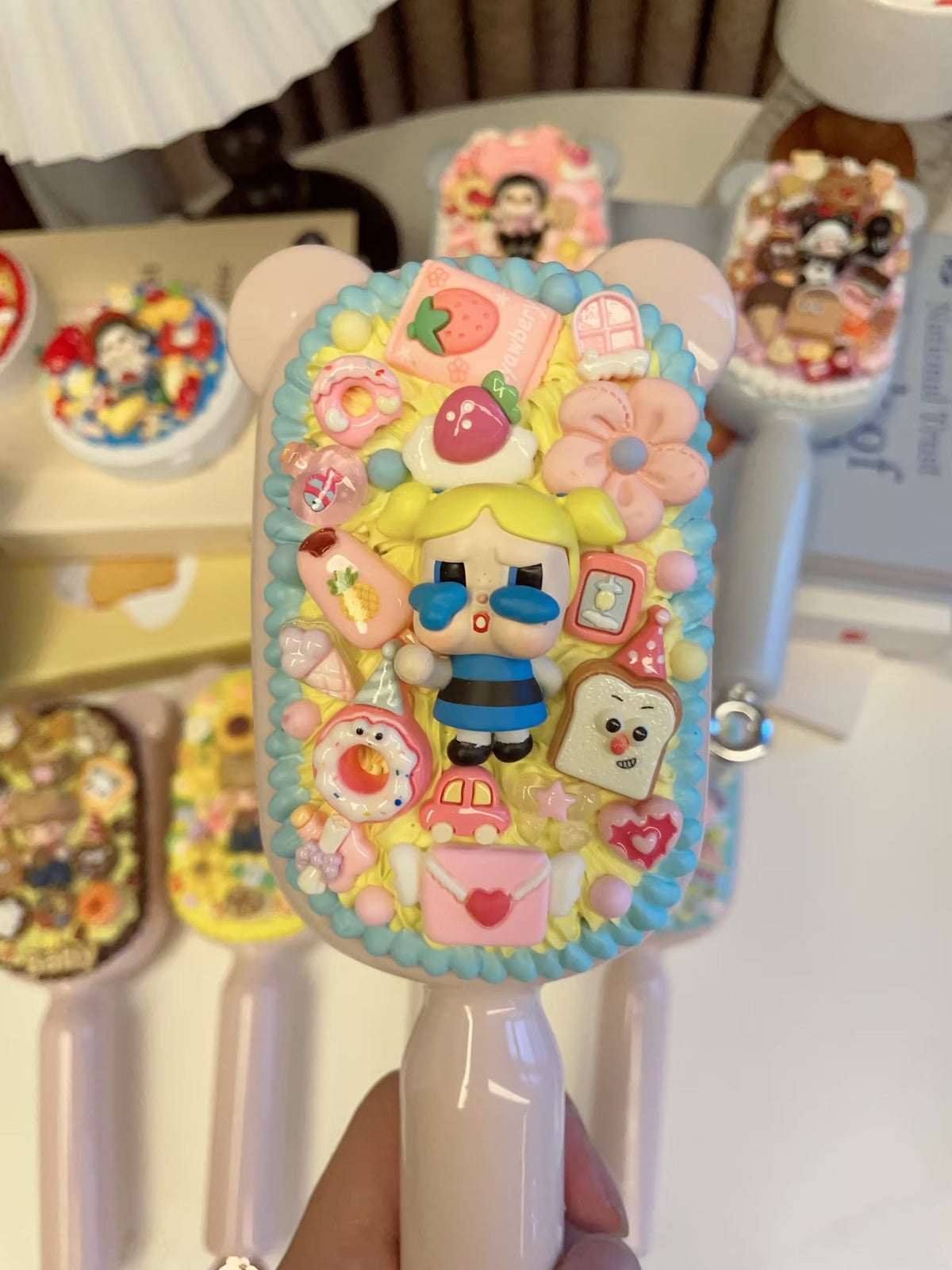 Handcrafted Blind Box Doll Air Cushion Comb with Artisan Beaded Lanyard – One of One Edition