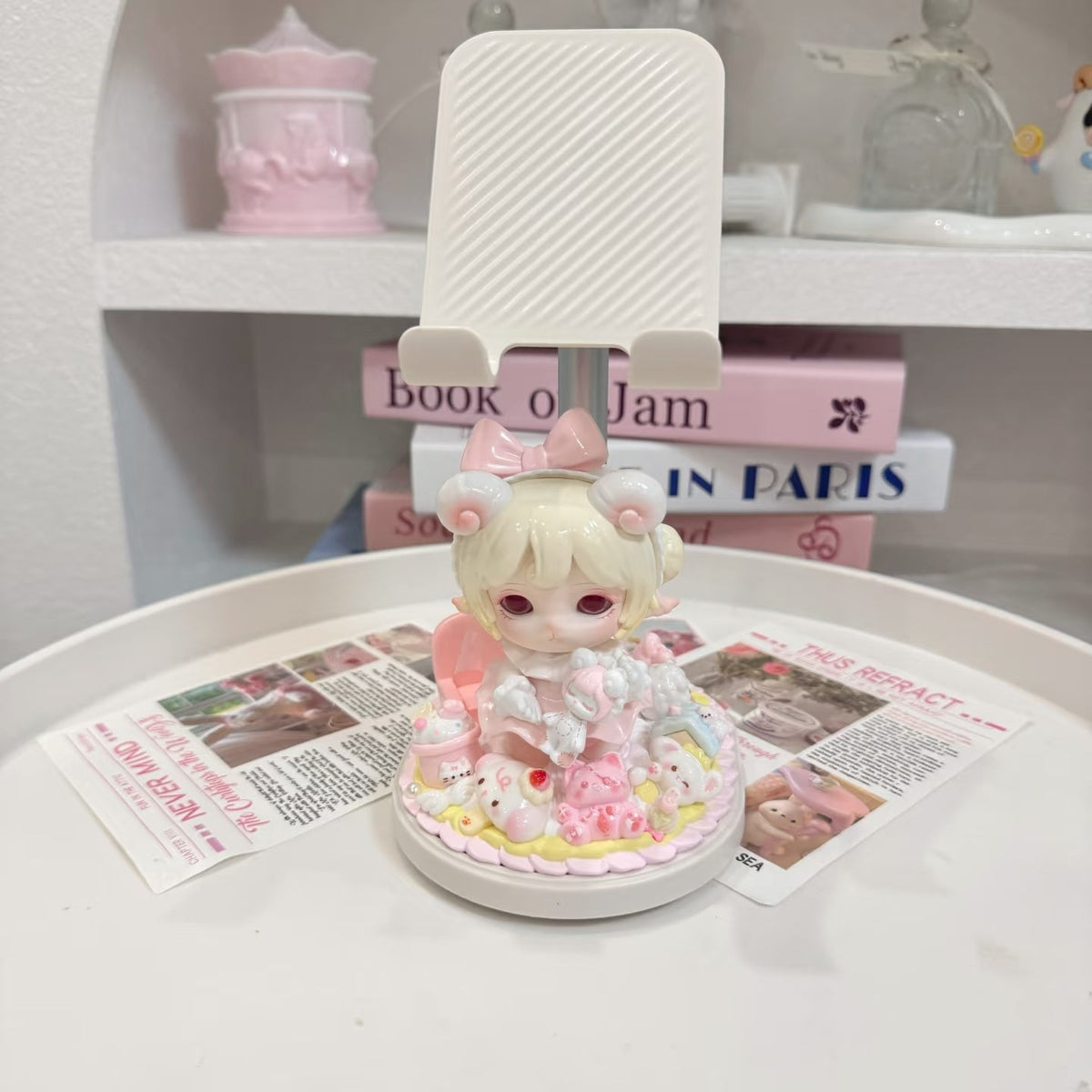 Handcrafted Blind Box Doll Phone Holder with Artisan Beaded Lanyard – One of One Edition