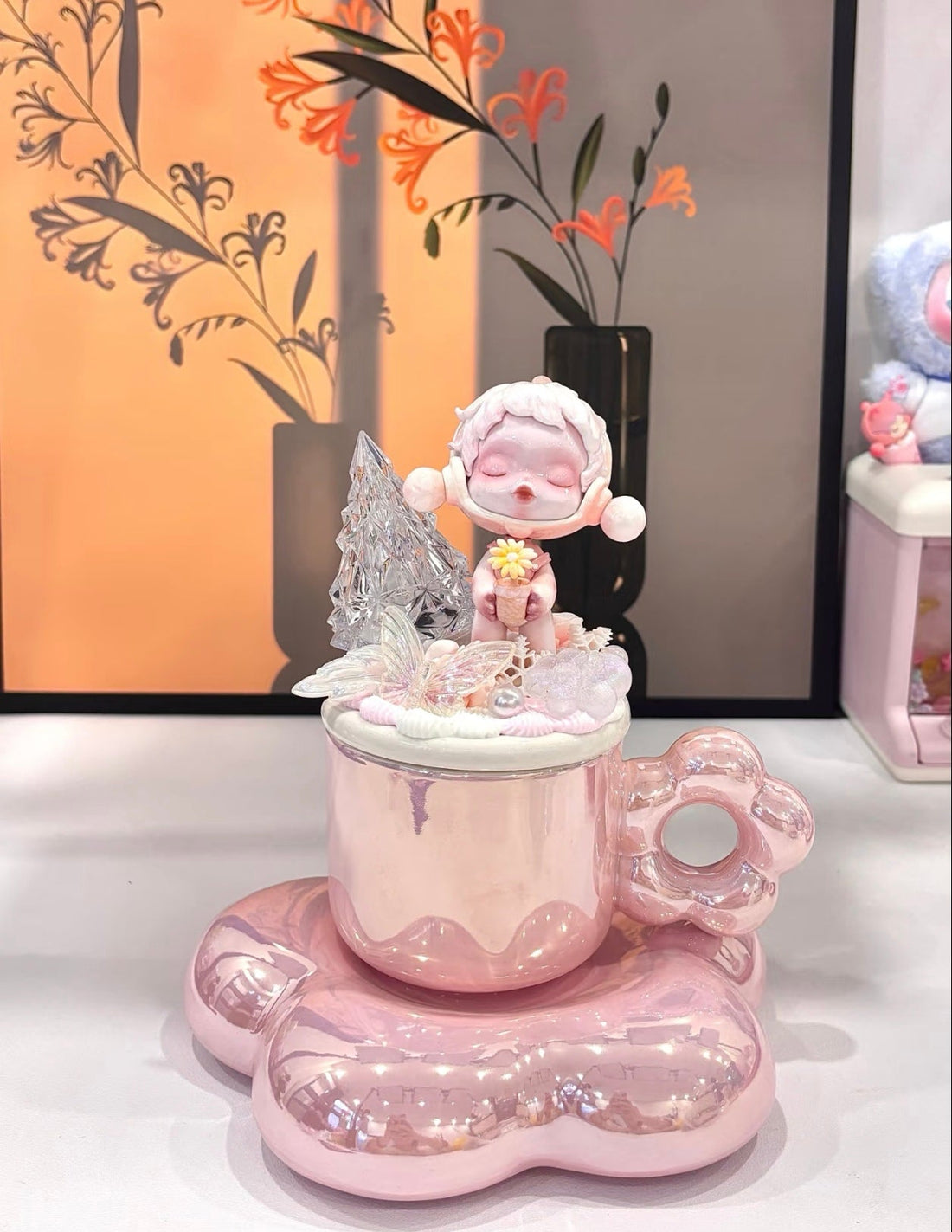 Unique Handmade Blind Box Doll Ceramic Water Cup – One of One Edition