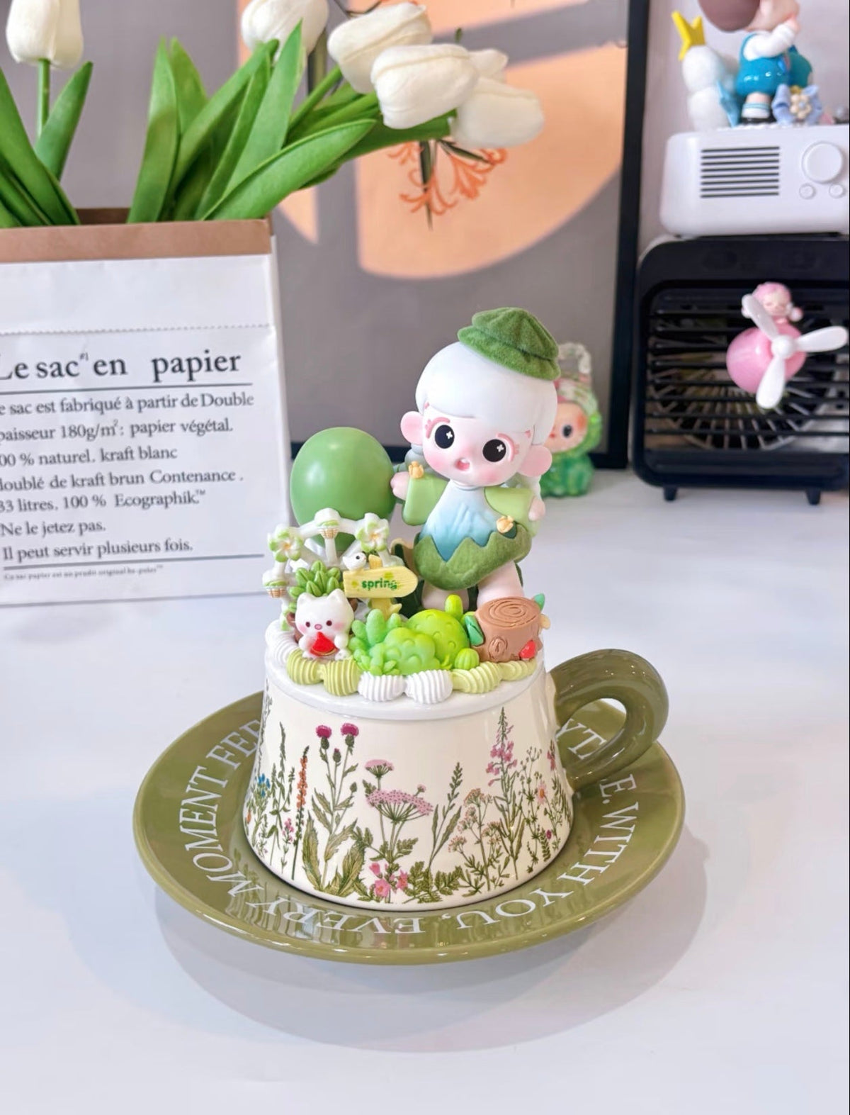 Unique Handmade Blind Box Doll Ceramic Water Cup – One of One Edition