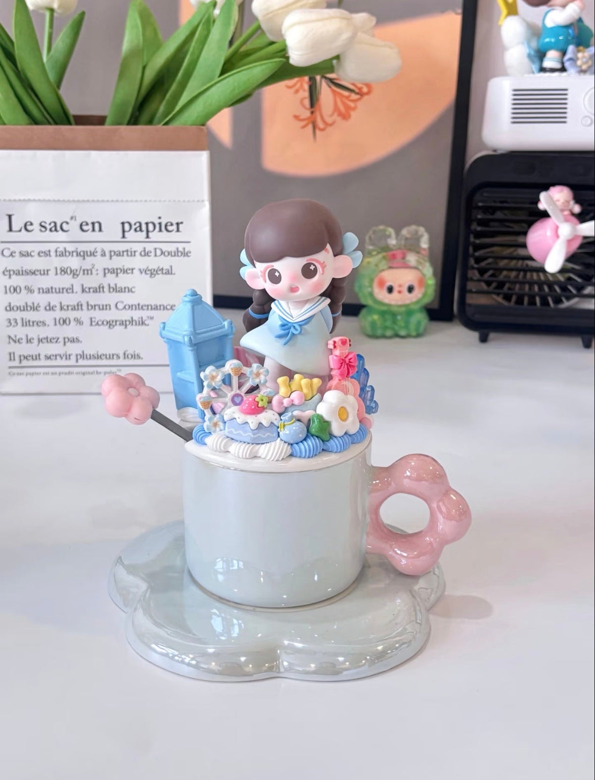 Unique Handmade Blind Box Doll Ceramic Water Cup – One of One Edition