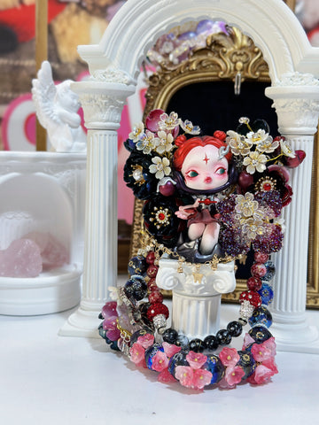 Handcrafted Blind Box Doll Phone Case with Artisan Beaded Lanyard – One of One Edition
