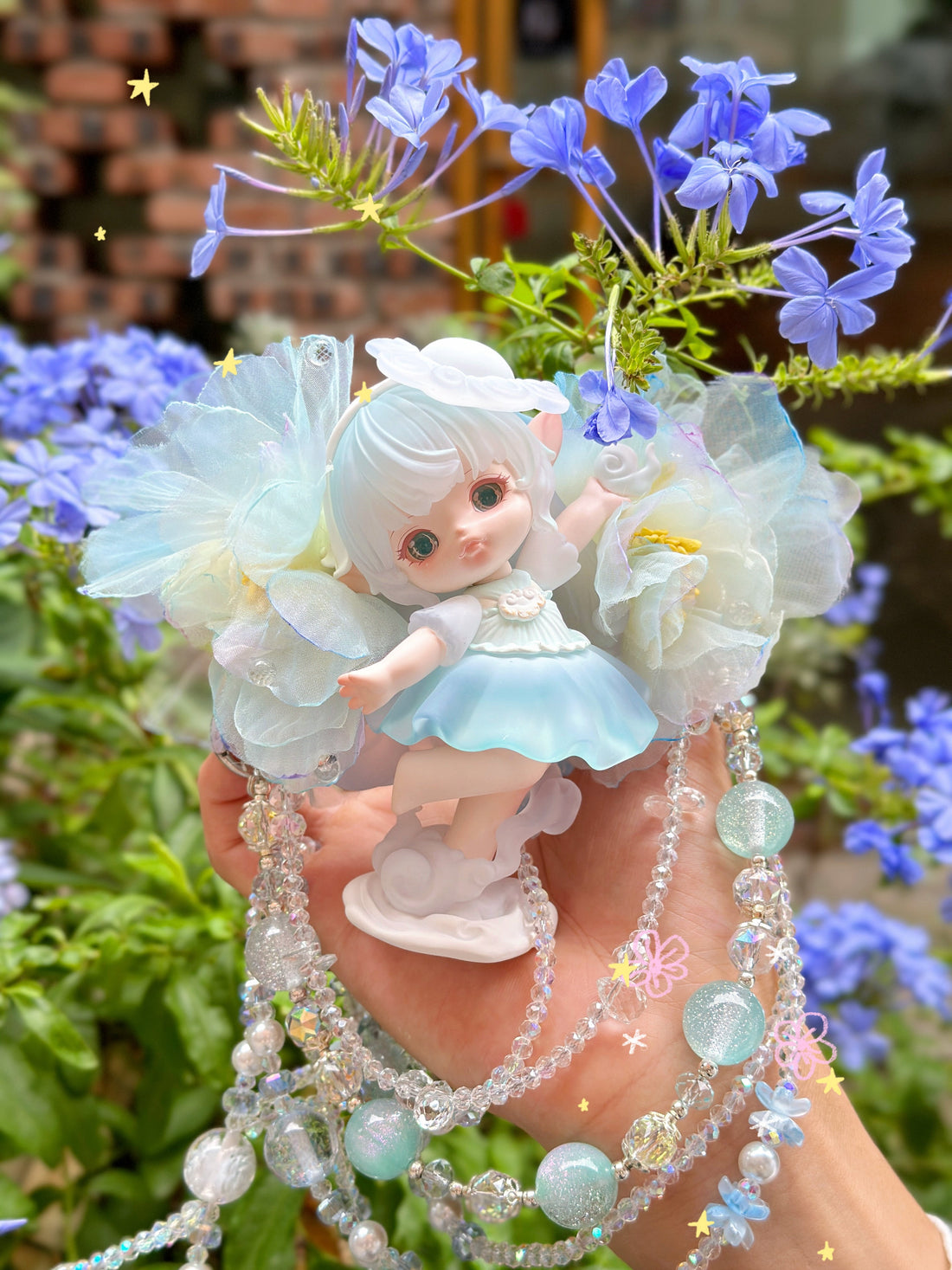 Handcrafted Blind Box Doll Phone Case with Artisan Beaded Lanyard – One of One Edition