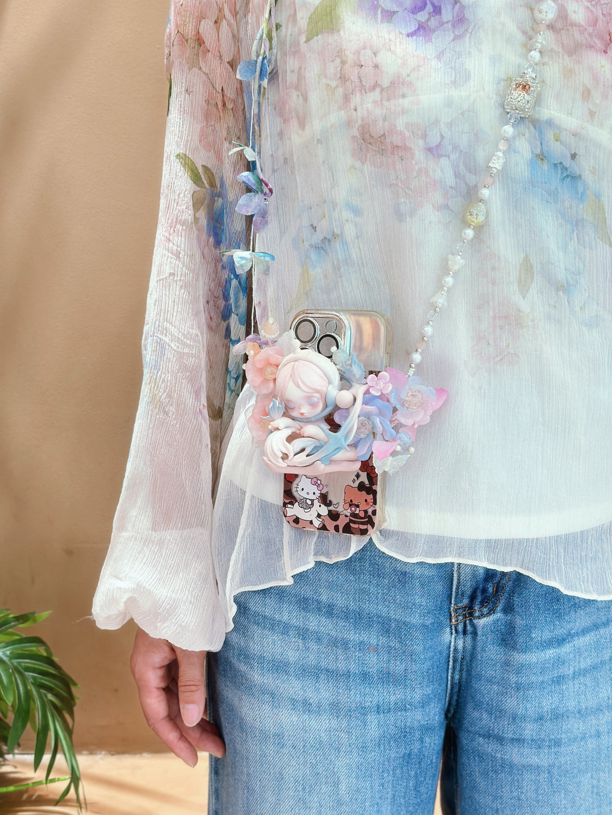Handcrafted Blind Box Doll Phone Case with Artisan Beaded Lanyard – One of One Edition